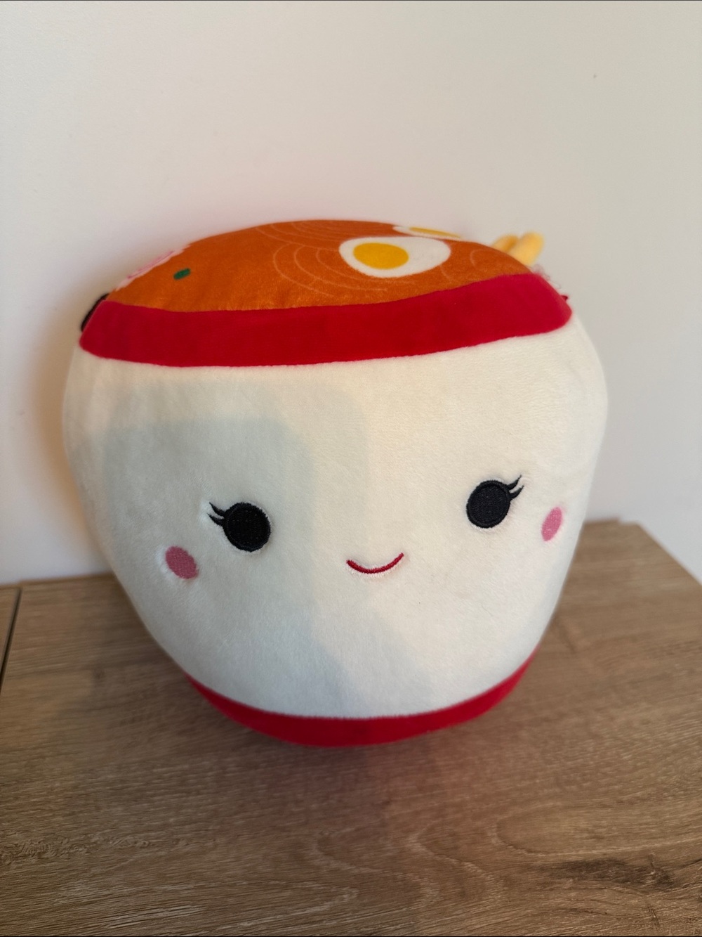 Cute Sushi Ramen Squishmallow Plush Pillow - White, Red, Orange